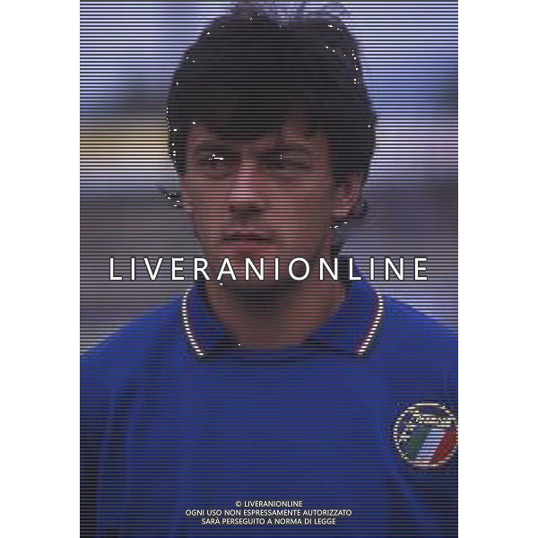 RETROSPETTIVA SERGIO DOMINI CALCIATORE NELLA FOTO SERGIO DOMINI CON LA MAGLIA DELLA NAZIONALE ITALIANA AG ALDO LIVERANI SAS