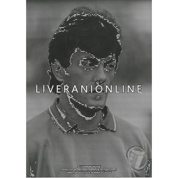 RETROSPETTIVA SERGIO DOMINI CALCIATORE NELLA FOTO SERGIO DOMINI CON LA MAGLIA DELLA NAZIONALE ITALIANA AG ALDO LIVERANI SAS