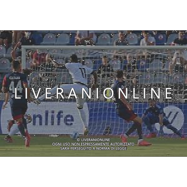 23-8-2021. Cagliari Calcio - Spezia Calcio. 1° giornata Serie A calcio 2021-2022. Italia, Sardegna, Cagliari, Stadio Unipol Domus. Salvatore Moi/Aldo Liverani s.a.s. Nella foto: gol ed esultanza di Gyasi Spezia contro Cagliari in trasferta 0-1. ©Salvatore Moi / AGENZIA ALDO LIVERANI SAS