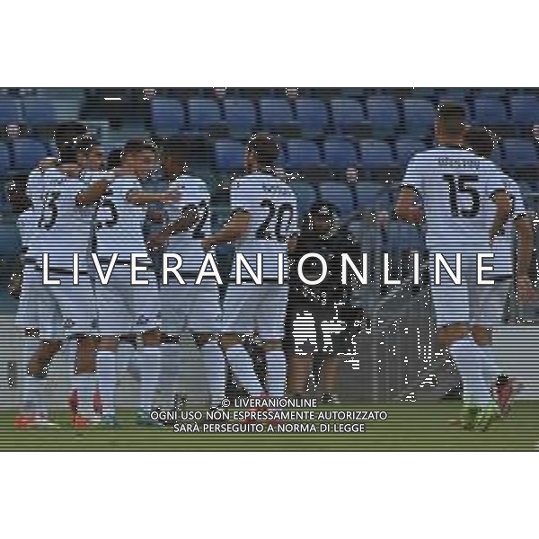 23-8-2021. Cagliari Calcio - Spezia Calcio. 1° giornata Serie A calcio 2021-2022. Italia, Sardegna, Cagliari, Stadio Unipol Domus. Salvatore Moi/Aldo Liverani s.a.s. Nella foto: gol ed esultanza di Gyasi Spezia contro Cagliari in trasferta 0-1. ©Salvatore Moi / AGENZIA ALDO LIVERANI SAS