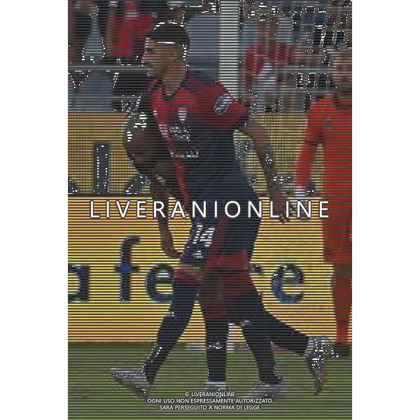 23-8-2021. Cagliari Calcio - Spezia Calcio. 1° giornata Serie A calcio 2021-2022. Italia, Sardegna, Cagliari, Stadio Unipol Domus. Salvatore Moi/Aldo Liverani s.a.s. Nella foto: esultanza dopo gol di Joao Pedro Cagliari contro Spezia in casa. ©Salvatore Moi / AGENZIA ALDO LIVERANI SAS