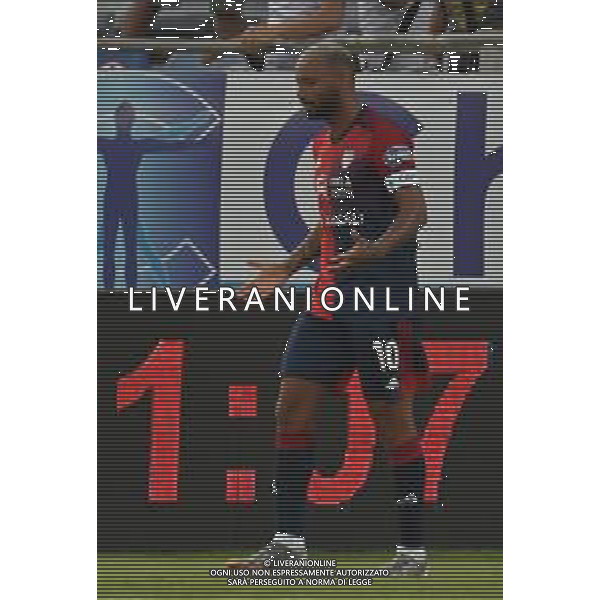23-8-2021. Cagliari Calcio - Spezia Calcio. 1° giornata Serie A calcio 2021-2022. Italia, Sardegna, Cagliari, Stadio Unipol Domus. Salvatore Moi/Aldo Liverani s.a.s. Nella foto: Esultanza dopo gol di Joao Pedro Cagliari su rigore contro Spezia in casa. ©Salvatore Moi / AGENZIA ALDO LIVERANI SAS