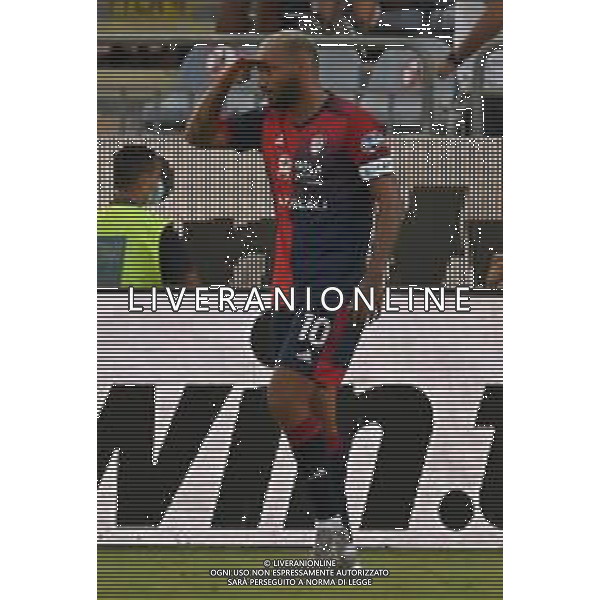 23-8-2021. Cagliari Calcio - Spezia Calcio. 1° giornata Serie A calcio 2021-2022. Italia, Sardegna, Cagliari, Stadio Unipol Domus. Salvatore Moi/Aldo Liverani s.a.s. Nella foto: Esultanza dopo gol di Joao Pedro Cagliari su rigore contro Spezia in casa. ©Salvatore Moi / AGENZIA ALDO LIVERANI SAS