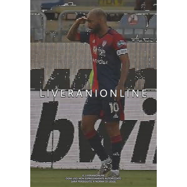 23-8-2021. Cagliari Calcio - Spezia Calcio. 1° giornata Serie A calcio 2021-2022. Italia, Sardegna, Cagliari, Stadio Unipol Domus. Salvatore Moi/Aldo Liverani s.a.s. Nella foto: Esultanza dopo gol di Joao Pedro Cagliari su rigore contro Spezia in casa. ©Salvatore Moi / AGENZIA ALDO LIVERANI SAS