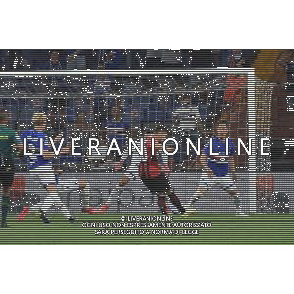© TVRG Brahim Diaz (Milan) segna il gol dell\'1 a 0 Sampdoria vs Milan Campionato Serie A TIM - 1a giornata Genova 23-08-2021 Stadio Luigi Ferraris - Marassi foto Roberto Garavaglia/ag. Aldo Liverani sas / AGENZIA ALDO LIVERANI SAS