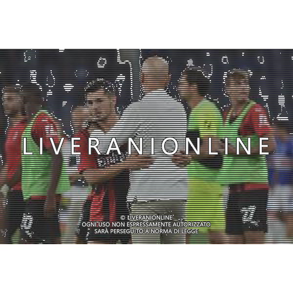 ¬© TVRG Brahim Diaz (Milan) e Stefano Pioli a fine gara Sampdoria vs Milan Campionato Serie A TIM - 1a giornata Genova 23-08-2021 Stadio Luigi Ferraris - Marassi foto Roberto Garavaglia/ag. Aldo Liverani sas / AGENZIA ALDO LIVERANI SAS