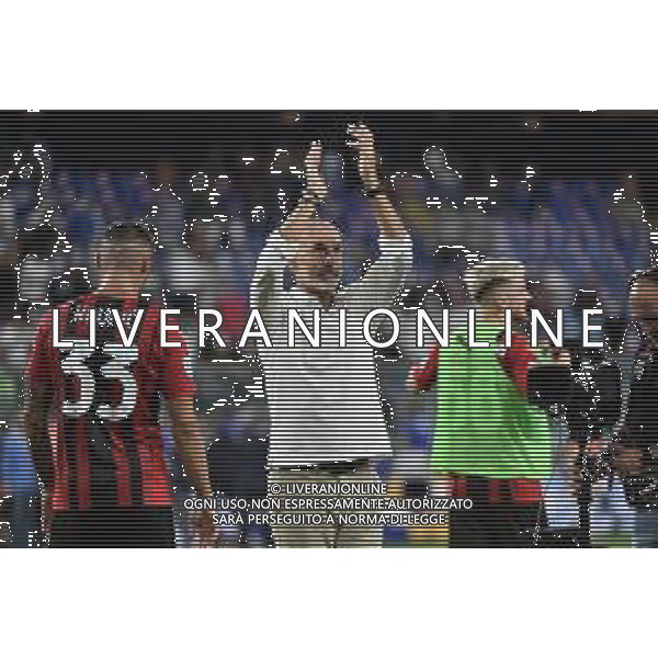 © TVRG esultanza finale Stefano Pioli Sampdoria vs Milan Campionato Serie A TIM - 1a giornata Genova 23-08-2021 Stadio Luigi Ferraris - Marassi foto Roberto Garavaglia/ag. Aldo Liverani sas / AGENZIA ALDO LIVERANI SAS