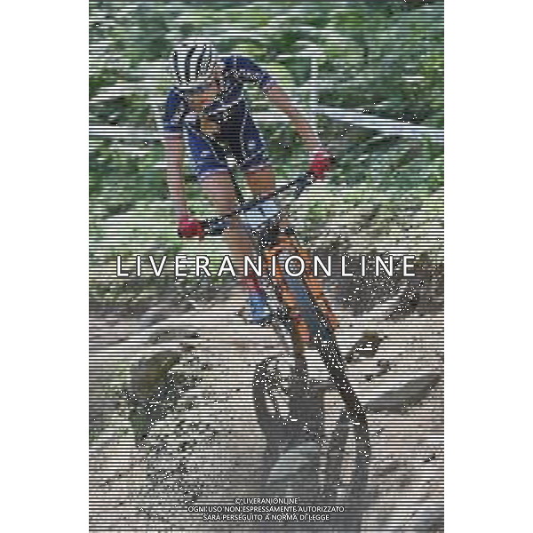 ¬© TVRG Line Burquier (Francia) 1a classificata durante la gara specialita\' Cross Country - gara femminile juniores UCI MTB World Championships 2021 Campionati del Mondo di Mountain Bike 25-29 agosto 2021 Val di Sole Daolasa di Commezzadura (TN) Centro sportivo BikeLand 26 agosto 2021 foto Roberto Garavaglia/ag. Aldo Liverani sas/ AGENZIA ALDO LIVERANI SAS