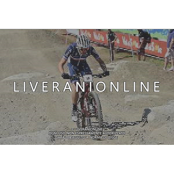 ¬© TVRG Jordan Sarrou (FRA) ultimo frazionista per la Francia specialita\' Cross Country - gara Team Relay UCI MTB World Championships 2021 Campionati del Mondo di Mountain Bike 25-29 agosto 2021 Val di Sole Daolasa di Commezzadura (TN) Centro sportivo BikeLand 25 agosto 2021 foto Roberto Garavaglia/ag. Aldo Liverani sas/ AGENZIA ALDO LIVERANI SAS