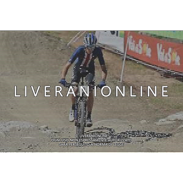¬© TVRG Riley Amos (Stati Uniti) specialita\' Cross Country - gara Team Relay UCI MTB World Championships 2021 Campionati del Mondo di Mountain Bike 25-29 agosto 2021 Val di Sole Daolasa di Commezzadura (TN) Centro sportivo BikeLand 25 agosto 2021 foto Roberto Garavaglia/ag. Aldo Liverani sas/ AGENZIA ALDO LIVERANI SAS