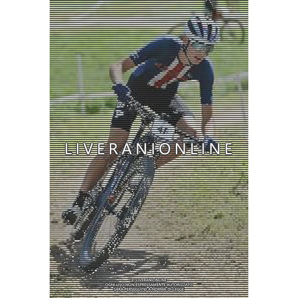¬© TVRG Riley Amos (Stati Uniti) specialita\' Cross Country - gara Team Relay UCI MTB World Championships 2021 Campionati del Mondo di Mountain Bike 25-29 agosto 2021 Val di Sole Daolasa di Commezzadura (TN) Centro sportivo BikeLand 25 agosto 2021 foto Roberto Garavaglia/ag. Aldo Liverani sas/ AGENZIA ALDO LIVERANI SAS