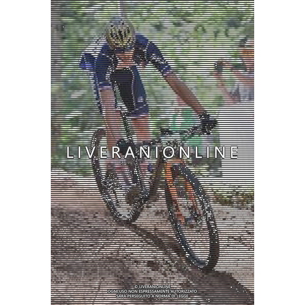 ¬© TVRG Lucas Grieco (Francia) specialita\' Cross Country - gara maschile juniores UCI MTB World Championships 2021 Campionati del Mondo di Mountain Bike 25-29 agosto 2021 Val di Sole Daolasa di Commezzadura (TN) Centro sportivo BikeLand 26 agosto 2021 foto Roberto Garavaglia/ag. Aldo Liverani sas/ AGENZIA ALDO LIVERANI SAS