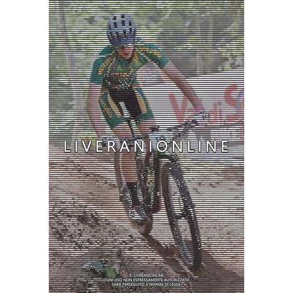 © TVRG Luca Ruwiel (Sud Africa) specialita\' Cross Country - gara maschile juniores UCI MTB World Championships 2021 Campionati del Mondo di Mountain Bike 25-29 agosto 2021 Val di Sole Daolasa di Commezzadura (TN) Centro sportivo BikeLand 26 agosto 2021 foto Roberto Garavaglia/ag. Aldo Liverani sas/ AGENZIA ALDO LIVERANI SAS