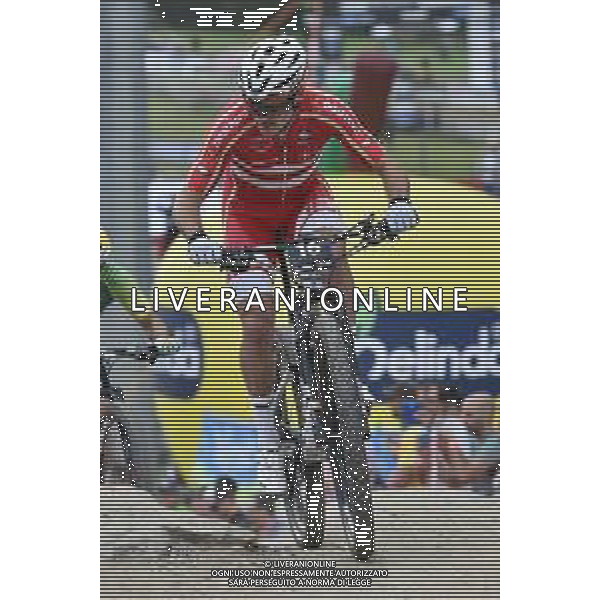 © TVRG Sebastian Fini Carstensen (Danimarca) specialita\' Cross Country Short Track - gara maschile elite UCI MTB World Championships 2021 Campionati del Mondo di Mountain Bike 25-29 agosto 2021 Val di Sole Daolasa di Commezzadura (TN) Centro sportivo BikeLand 26 agosto 2021 foto Roberto Garavaglia/ag. Aldo Liverani sas/ AGENZIA ALDO LIVERANI SAS