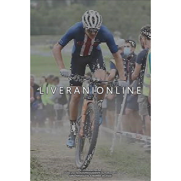 © TVRG Stephan Davoust (Stati Uniti) specialita\' Cross Country Short Track - gara maschile elite UCI MTB World Championships 2021 Campionati del Mondo di Mountain Bike 25-29 agosto 2021 Val di Sole Daolasa di Commezzadura (TN) Centro sportivo BikeLand 26 agosto 2021 foto Roberto Garavaglia/ag. Aldo Liverani sas/ AGENZIA ALDO LIVERANI SAS