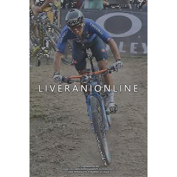 © TVRG Gioele Bertolini (Italia) specialita\' Cross Country Short Track - gara maschile elite UCI MTB World Championships 2021 Campionati del Mondo di Mountain Bike 25-29 agosto 2021 Val di Sole Daolasa di Commezzadura (TN) Centro sportivo BikeLand 26 agosto 2021 foto Roberto Garavaglia/ag. Aldo Liverani sas/ AGENZIA ALDO LIVERANI SAS