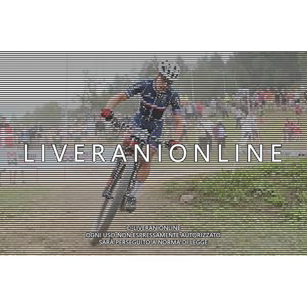 © TVRG Joshua Dubau (Francia) specialita\' Cross Country Short Track - gara maschile elite UCI MTB World Championships 2021 Campionati del Mondo di Mountain Bike 25-29 agosto 2021 Val di Sole Daolasa di Commezzadura (TN) Centro sportivo BikeLand 26 agosto 2021 foto Roberto Garavaglia/ag. Aldo Liverani sas/ AGENZIA ALDO LIVERANI SAS