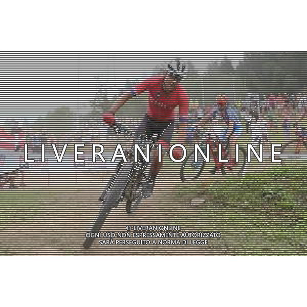 © TVRG Nicolas Delich Pardo (Cile) specialita\' Cross Country Short Track - gara maschile elite UCI MTB World Championships 2021 Campionati del Mondo di Mountain Bike 25-29 agosto 2021 Val di Sole Daolasa di Commezzadura (TN) Centro sportivo BikeLand 26 agosto 2021 foto Roberto Garavaglia/ag. Aldo Liverani sas/ AGENZIA ALDO LIVERANI SAS