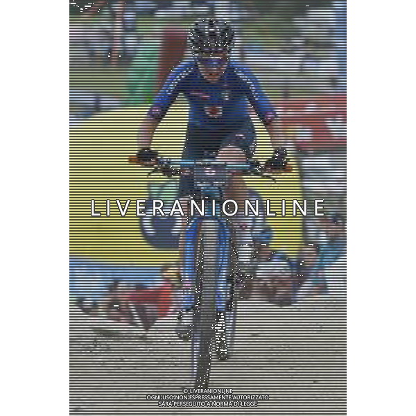 © TVRG Eva Lechner (Italia) specialita\' Cross Country Short Track - gara femminile elite UCI MTB World Championships 2021 Campionati del Mondo di Mountain Bike 25-29 agosto 2021 Val di Sole Daolasa di Commezzadura (TN) Centro sportivo BikeLand 26 agosto 2021 foto Roberto Garavaglia/ag. Aldo Liverani sas/ AGENZIA ALDO LIVERANI SAS