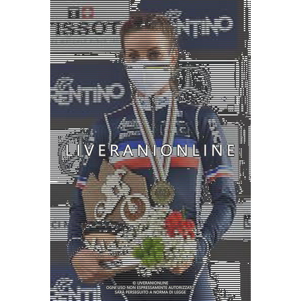 © TVRG Pauline Ferran Prevot (Francia) 3a classificata specialita\' Cross Country Short Track - gara femminile elite UCI MTB World Championships 2021 Campionati del Mondo di Mountain Bike 25-29 agosto 2021 Val di Sole Daolasa di Commezzadura (TN) Centro sportivo BikeLand 26 agosto 2021 foto Roberto Garavaglia/ag. Aldo Liverani sas/ AGENZIA ALDO LIVERANI SAS