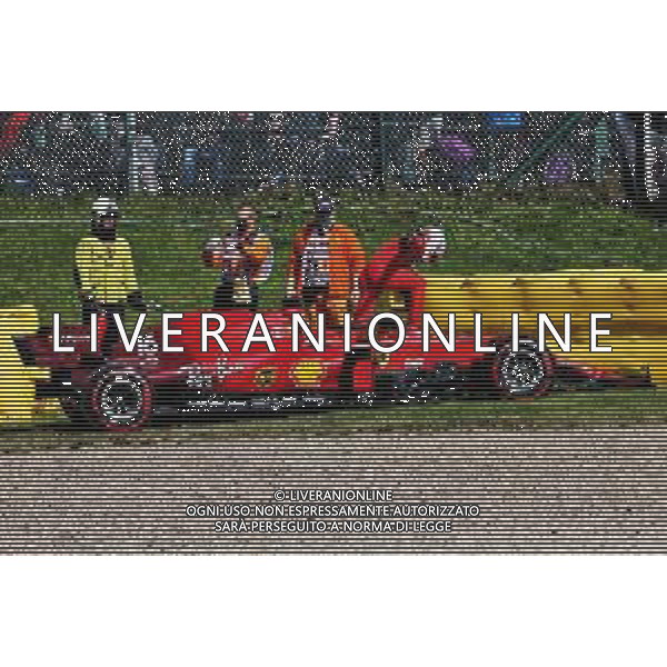 Charles Leclerc (MON) Ferrari SF-21 crashed in the second practice session. 27.08.2021. Formula 1 World Championship, Rd 12, Belgian Grand Prix, Spa Francorchamps, Belgium, Practice Day. - www.xpbimages.com, EMail: requests@xpbimages.com © Copyright: Batchelor / XPB Images/ AGENZIA ALDO LIVERANI SAS - ITALY ONLY EDITORIAL USE ONLY