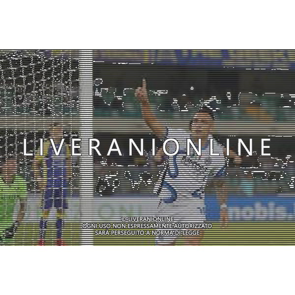 Hellas Verona - Inter Campionato di Calcio Serie A TIM 27/08/2021 nella foto: esultanza Martinez Lautaro (f.c.Internazionale)-dopo il goal ©Claudio Zamagni/Agenzia Aldo Liverani during Italian Serie A soccer match between HELLAS VERONA and ITER at Marc\'Antonio Bentegodi Stadium on August 27 2021 photo credit by Claudio Zamagni/Aldo Liverani Photo Agency/ AGENZIA ALDO LIVERANI SAS
