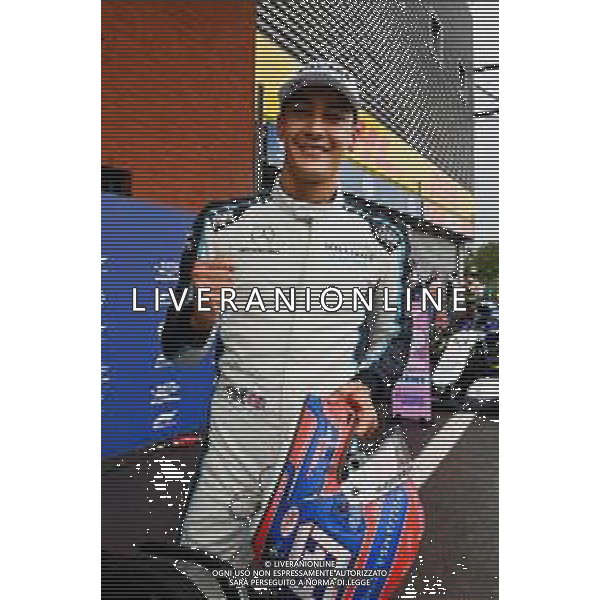 George Russell (GBR) Williams Racing celebrates his second position in qualifying parc ferme. 28.08.2021. Formula 1 World Championship, Rd 12, Belgian Grand Prix, Spa Francorchamps, Belgium, Qualifying Day. - www.xpbimages.com, EMail: requests@xpbimages.com © Copyright: FIA Pool Image for Editorial Use Only/ AGENZIA ALDO LIVERANI SAS - ITALY ONLY EDITORIAL USE ONLY