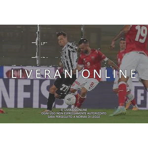 CerquigliniL/LMedia - AC Perugia vs Ascoli Calcio - Campionato di Calcio Serie BKT 2021/2022 28 agosto 2021 - Stadio Renato Curi, Perugia, Italia Nella foto: burrai salvatore (n.8 perugia calcio) vs buchel marcel (n.77 ascoli calcio) @CerquigliniL/LMedia