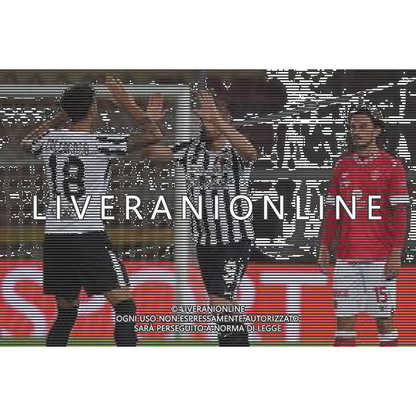 CerquigliniL/LMedia - AC Perugia vs Ascoli Calcio - Campionato di Calcio Serie BKT 2021/2022 28 agosto 2021 - Stadio Renato Curi, Perugia, Italia Nella foto: dionisi federico (n.9 ascoli calcio)&#xA; esulta 2-3 @CerquigliniL/LMedia