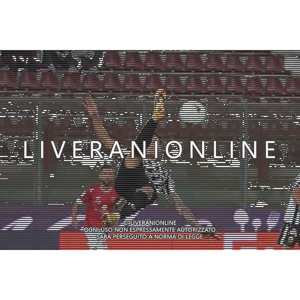 CerquigliniL/LMedia - AC Perugia vs Ascoli Calcio - Campionato di Calcio Serie BKT 2021/2022 28 agosto 2021 - Stadio Renato Curi, Perugia, Italia Nella foto: buchel marcel (n.77 ascoli calcio) rovesciata @CerquigliniL/LMedia AG ALDO LIVERANI SAS
