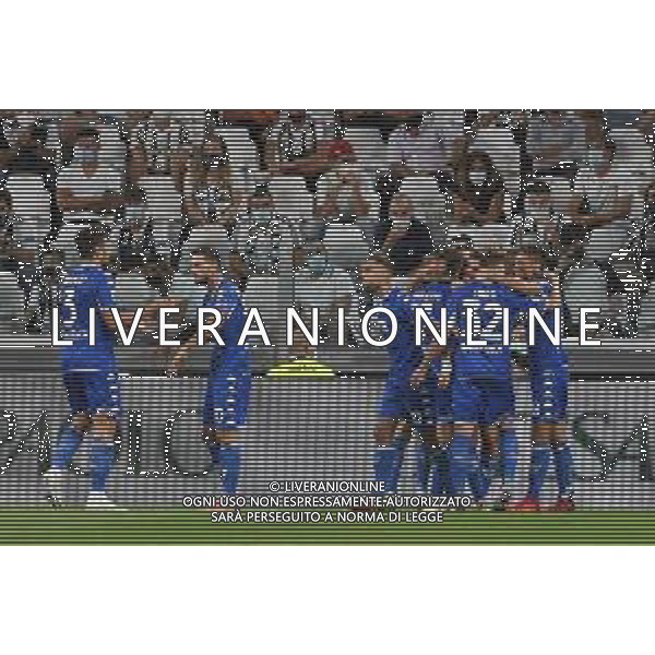 Torino 28.08.2021 Allianz Stadium Juventus vs Empoli Campionato Serie A 2021/2022 ©Manuela Viganti/Agenzia Aldo Liverani Nella foto: esultanza empoli dopo il gol di leonardo mancuso ©VIGANTI / AGENZIA ALDO LIVERANI SAS