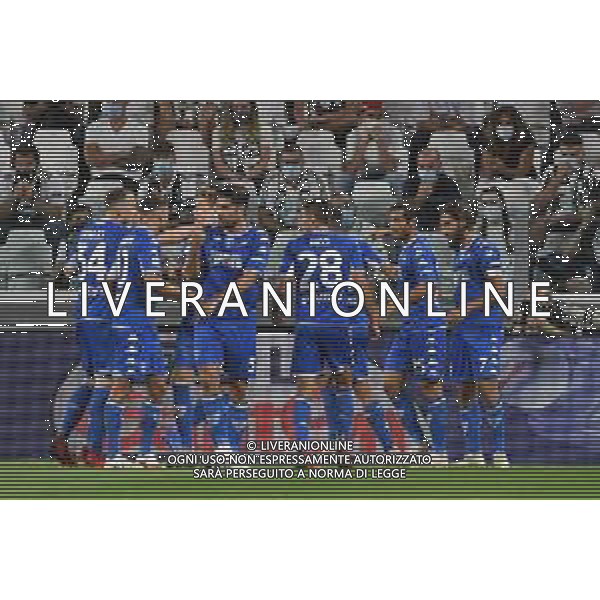 Torino 28.08.2021 Allianz Stadium Juventus vs Empoli Campionato Serie A 2021/2022 ©Manuela Viganti/Agenzia Aldo Liverani Nella foto: esultanza empoli dopo il gol di leonardo mancuso ©VIGANTI / AGENZIA ALDO LIVERANI SAS