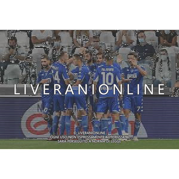 Torino 28.08.2021 Allianz Stadium Juventus vs Empoli Campionato Serie A 2021/2022 ©Manuela Viganti/Agenzia Aldo Liverani Nella foto: esultanza empoli dopo il gol di leonardo mancuso ©VIGANTI / AGENZIA ALDO LIVERANI SAS