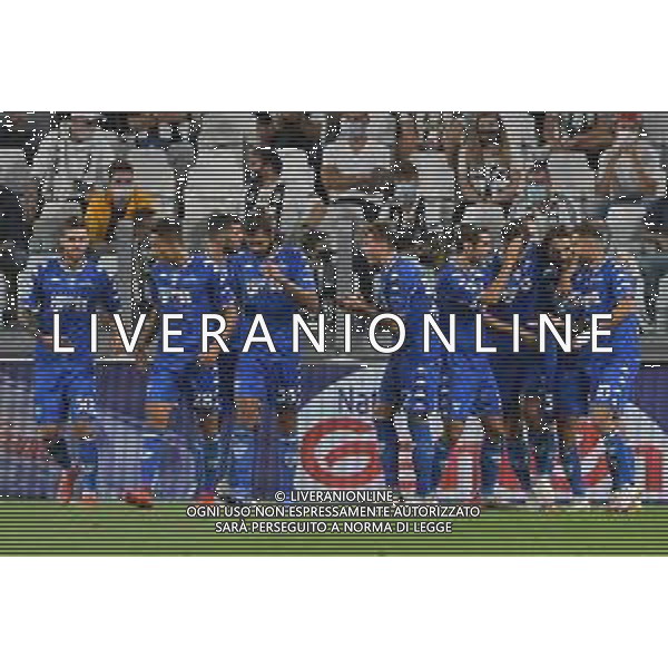 Torino 28.08.2021 Allianz Stadium Juventus vs Empoli Campionato Serie A 2021/2022 ©Manuela Viganti/Agenzia Aldo Liverani Nella foto: esultanza empoli dopo il gol di leonardo mancuso ©VIGANTI / AGENZIA ALDO LIVERANI SAS