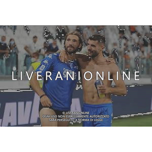 Torino 28.08.2021 Allianz Stadium Juventus vs Empoli Campionato Serie A 2021/2022 ©Manuela Viganti/Agenzia Aldo Liverani Nella foto: leonardo mancuso e patrick cutrone festeggiano a fine gara ©VIGANTI / AGENZIA ALDO LIVERANI SAS