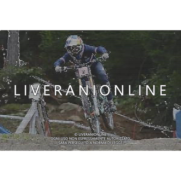 ¬© TVRG Myriam Nicole (Francia) 1a classificata impegnata in gara specialita\' Downhill - gara femminile elite UCI MTB World Championships 2021 Campionati del Mondo di Mountain Bike 25-29 agosto 2021 Val di Sole Daolasa di Commezzadura (TN) Centro sportivo BikeLand 29 agosto 2021 foto Roberto Garavaglia/ag. Aldo Liverani sas/ AGENZIA ALDO LIVERANI SAS