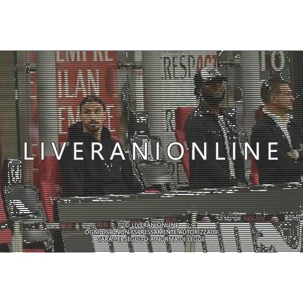 Zlatan Ibrahimovic e Franck Kessie a bordo campo prima della gara Milan vs Cagliari Campionato Serie A TIM - 2a giornata Milano 29-08-2021 Stadio Giuseppe Meazza - San Siro foto Roberto Garavaglia/ag. Aldo Liverani sas
