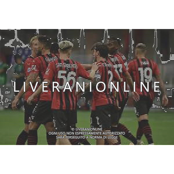 esultanza Milan dopo il gol del 2 a 1 Milan vs Cagliari Campionato Serie A TIM - 2a giornata Milano 29-08-2021 Stadio Giuseppe Meazza - San Siro foto Roberto Garavaglia/ag. Aldo Liverani sas