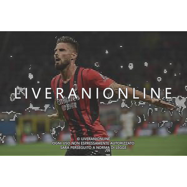 Olivier Giroud (Milan) esulta dopo il gol del 3 a 1 Milan vs Cagliari Campionato Serie A TIM - 2a giornata Milano 29-08-2021 Stadio Giuseppe Meazza - San Siro foto Roberto Garavaglia/ag. Aldo Liverani sas