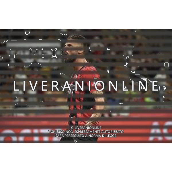 Olivier Giroud (Milan) esulta dopo il gol del 3 a 1 Milan vs Cagliari Campionato Serie A TIM - 2a giornata Milano 29-08-2021 Stadio Giuseppe Meazza - San Siro foto Roberto Garavaglia/ag. Aldo Liverani sas
