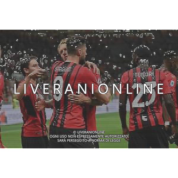 esultanza Milan dopo il gol del 3 a 1 Milan vs Cagliari Campionato Serie A TIM - 2a giornata Milano 29-08-2021 Stadio Giuseppe Meazza - San Siro foto Roberto Garavaglia/ag. Aldo Liverani sas