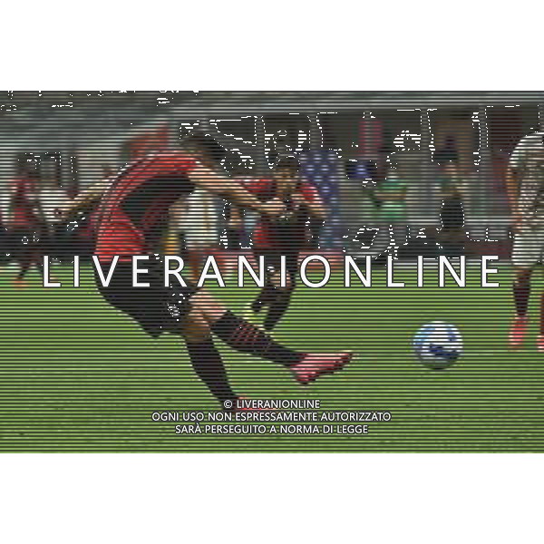 Olivier Giroud (Milan) segna il gol del 4 a 1 Milan vs Cagliari Campionato Serie A TIM - 2a giornata Milano 29-08-2021 Stadio Giuseppe Meazza - San Siro foto Roberto Garavaglia/ag. Aldo Liverani sas
