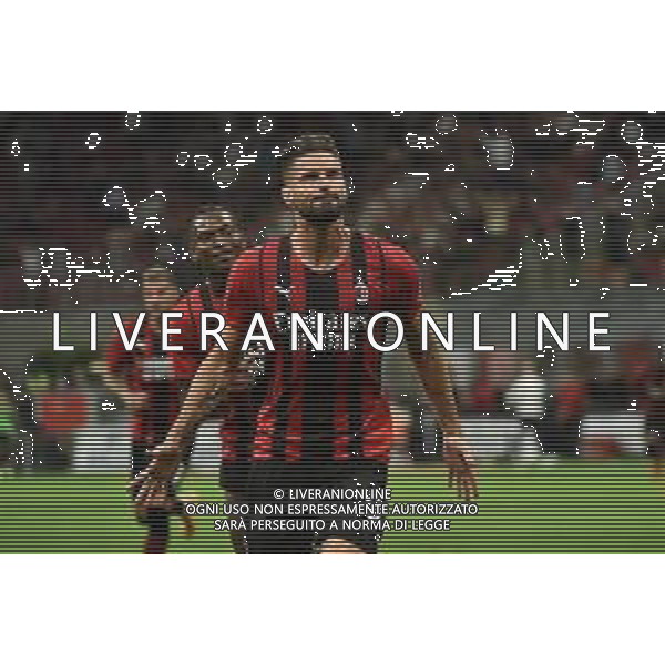 Olivier Giroud (Milan) esulta dopo il gol del 4 a 1 Milan vs Cagliari Campionato Serie A TIM - 2a giornata Milano 29-08-2021 Stadio Giuseppe Meazza - San Siro foto Roberto Garavaglia/ag. Aldo Liverani sas