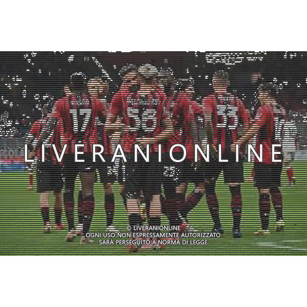 esultanza Milan dopo il gol del 4 a 1 Milan vs Cagliari Campionato Serie A TIM - 2a giornata Milano 29-08-2021 Stadio Giuseppe Meazza - San Siro foto Roberto Garavaglia/ag. Aldo Liverani sas