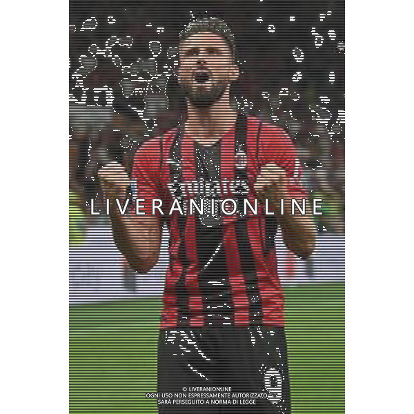 Olivier Giroud (Milan) esultanza dopo un gol Milan vs Cagliari Campionato Serie A TIM - 2a giornata Milano 29-08-2021 Stadio Giuseppe Meazza - San Siro foto Roberto Garavaglia/ag. Aldo Liverani sas