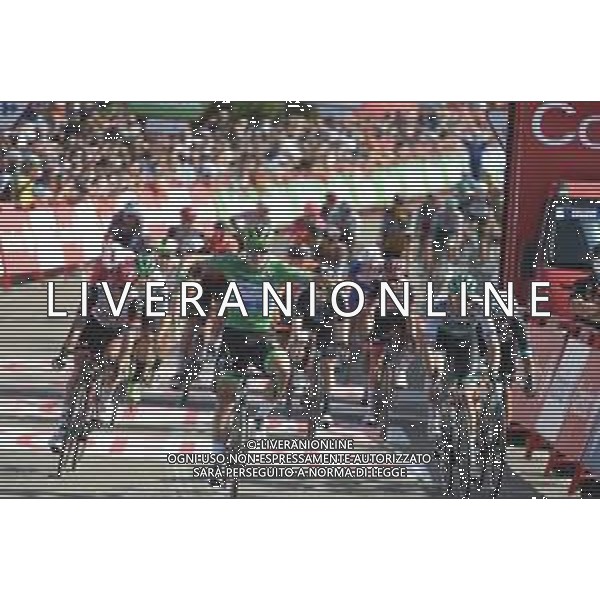 31-08-2021 Vuelta A Espana; Tappa 16 Laredo - Santa Cruz De Bezana; 2021, Deceuninck - Quick Step; 2021, Bora - Hansgrohe; 2021, Bikeexchange; 2021, Uae - Emirates; Jakobsen, Fabio; Meeus, Jordi; Matthews, Michael; Trentin, Matteo; Santa Cruz De Bezana; ©SIROTTI/AGENZIA ALDO LIVERANI SAS