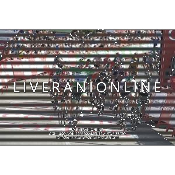 31-08-2021 Vuelta A Espana; Tappa 16 Laredo - Santa Cruz De Bezana; 2021, Deceuninck - Quick Step; 2021, Bora - Hansgrohe; 2021, Bikeexchange; Jakobsen, Fabio; Meeus, Jordi; Matthews, Michael; Santa Cruz De Bezana; ©SIROTTI/AGENZIA ALDO LIVERANI SAS