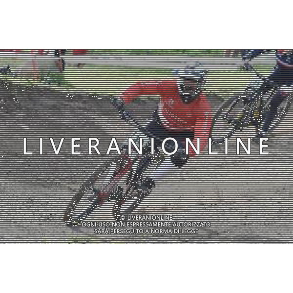 © TVRG Lorenz Rieger (Austria) specialita\' Downhill - gara maschile junior UCI MTB World Championships 2021 Campionati del Mondo di Mountain Bike 25-29 agosto 2021 Val di Sole Daolasa di Commezzadura (TN) Centro sportivo BikeLand 29 agosto 2021 foto Roberto Garavaglia/ag. Aldo Liverani sas/AGENZIA ALDO LIVERANI SAS
