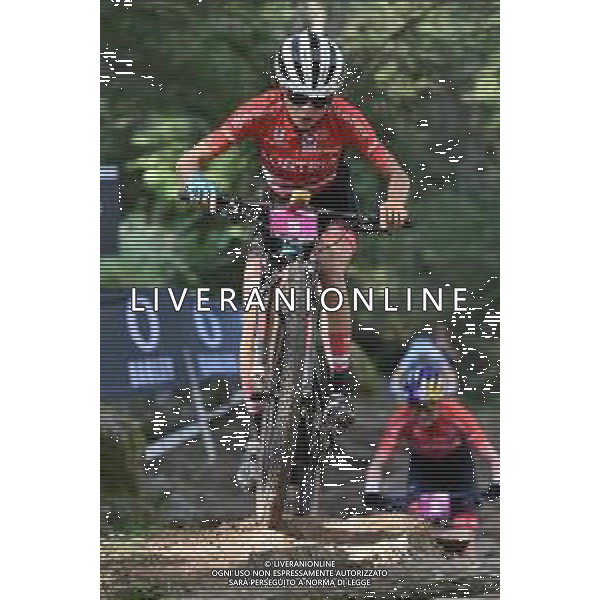© TVRG Mona Mitterwallner (Austria) specialita\' Cross Country - gara femminile under 23 UCI MTB World Championships 2021 Campionati del Mondo di Mountain Bike 25-29 agosto 2021 Val di Sole Daolasa di Commezzadura (TN) Centro sportivo BikeLand 28 agosto 2021 foto Roberto Garavaglia/ag. Aldo Liverani sas/AGENZIA ALDO LIVERANI SAS