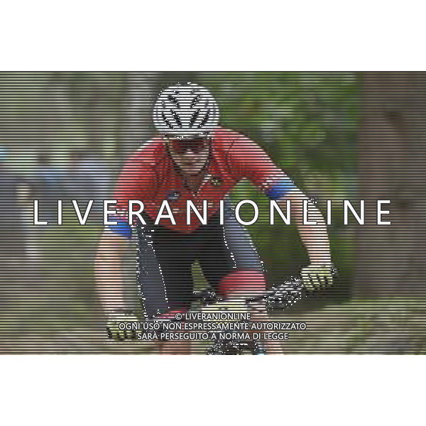 © TVRG Martin Vidaurre Kossmann (Cile) specialita\' Cross Country - gara maschile under 23 UCI MTB World Championships 2021 Campionati del Mondo di Mountain Bike 25-29 agosto 2021 Val di Sole Daolasa di Commezzadura (TN) Centro sportivo BikeLand 28 agosto 2021 foto Roberto Garavaglia/ag. Aldo Liverani sas/AGENZIA ALDO LIVERANI SAS